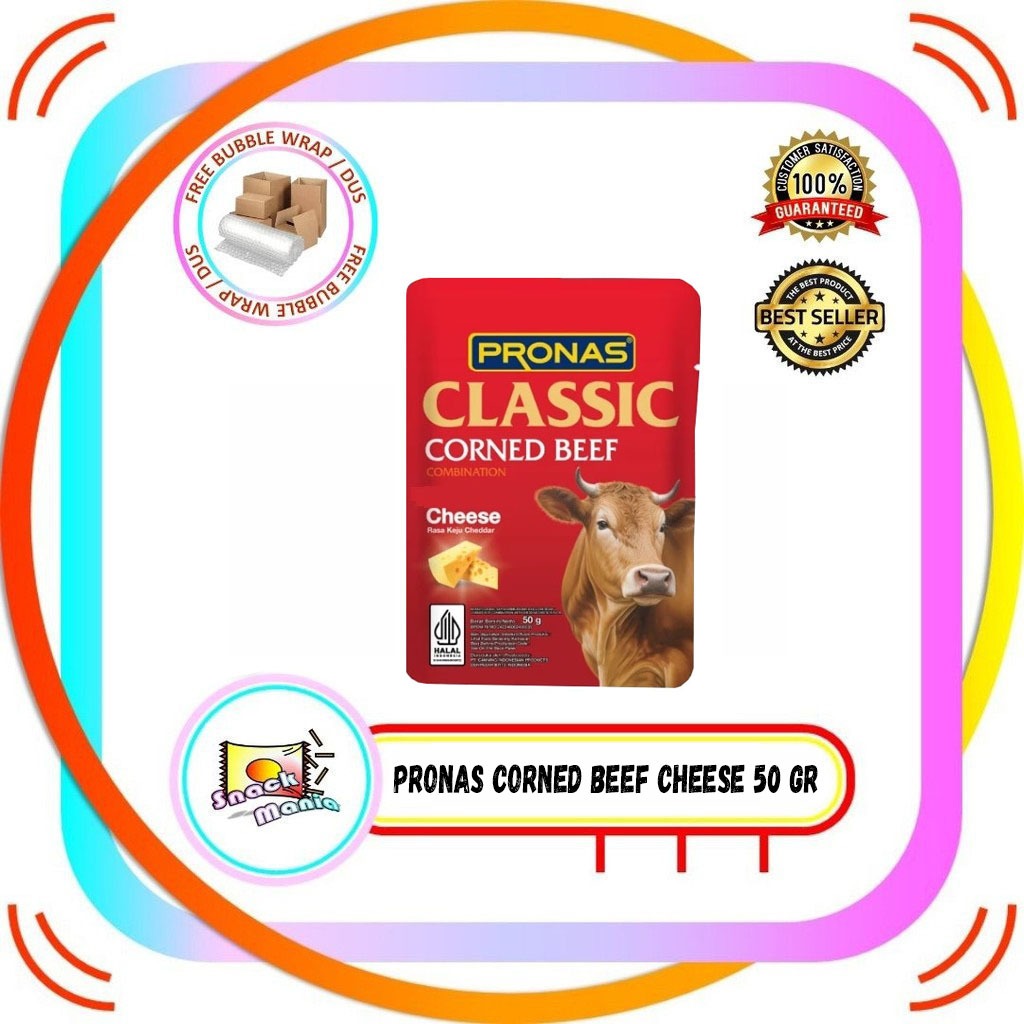 

Pronas Classic Corned Beef Cheese ~ 50 gr Kornet Daging Sapi Sachet