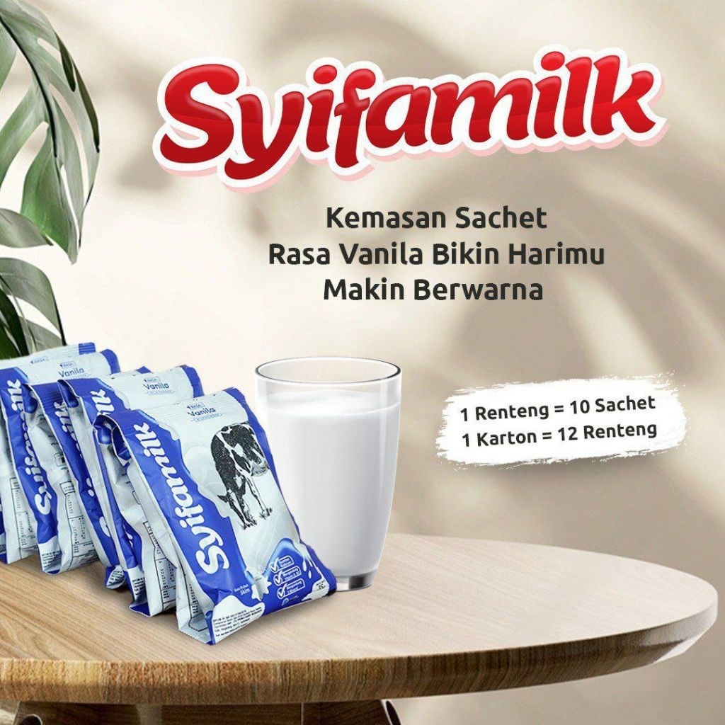 

Susu Syifamilk Sachet (Isi 10 pcs ) - Susu Sapi Untuk Penggemuk Badan Anak dan Dewasa