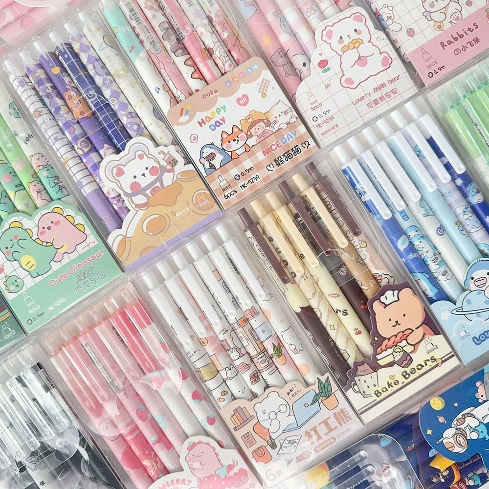 

Pulpen Gel Mekanik Set isi 6PCS Karakter Lucu