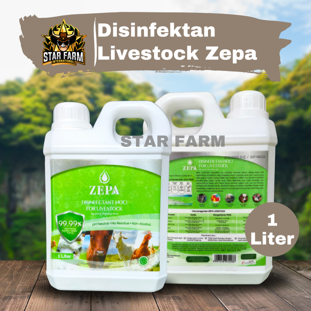 Disinfectant Livestock Zepa 1l  HOCL - Disinfetan kandang  - STAR FARM