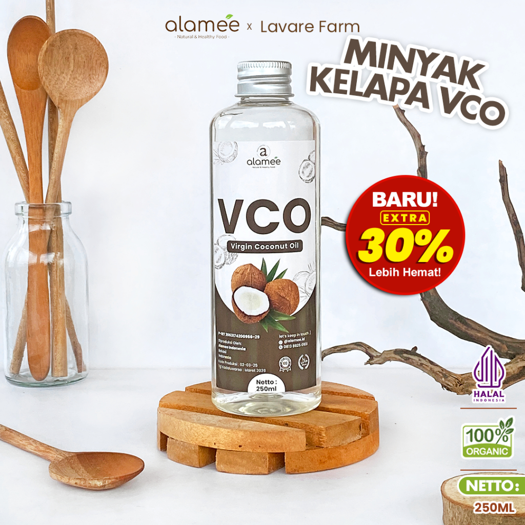 

ALAMEE Minyak Kelapa VCO Murni Extra Virgin Coconut Oil Asli Dapat Diminum Organik Masak Minum 250ml BUMA
