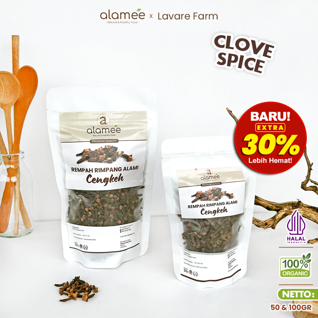 

ALAMEE Cengkeh Rempah Kering Organik Cloves Rimpang Organik Alami 100gr 50gr BUMA
