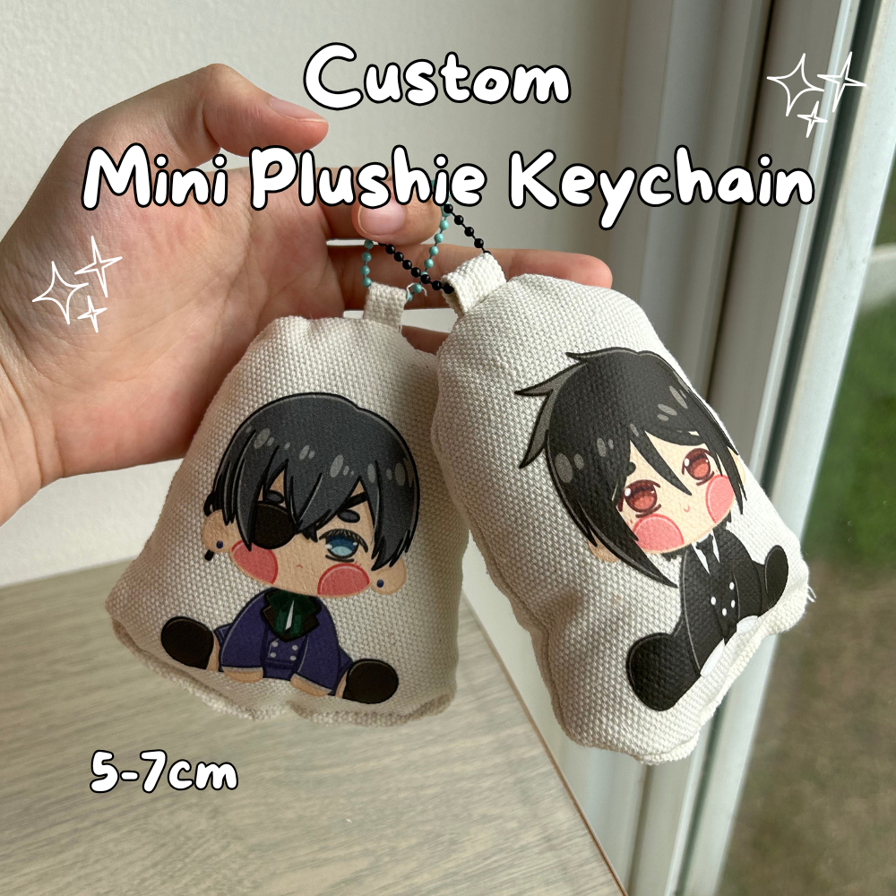 Custom Mini Plushie Keycahin Karakter / Custom Gantungan kunci plushie / Souvenir / Souvenir ulang t