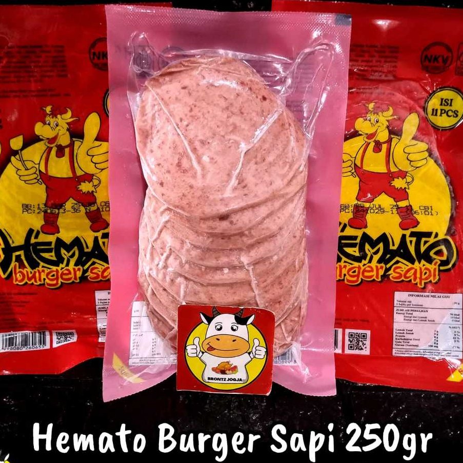 

HEMATO BURGER SAPI 250GR - FROZEN FOOD - BRONTZ JOGJA