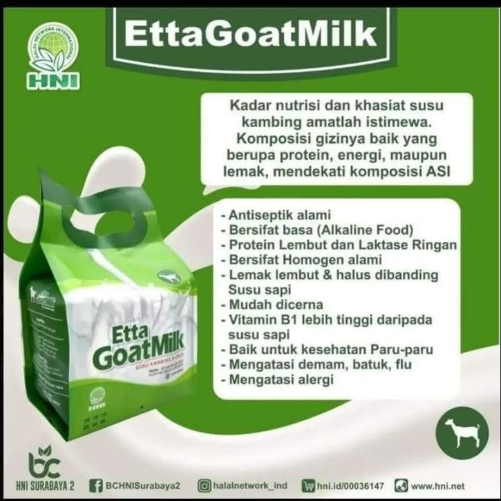 

Etta Goat Milk Susu Kambing Berkualitas
