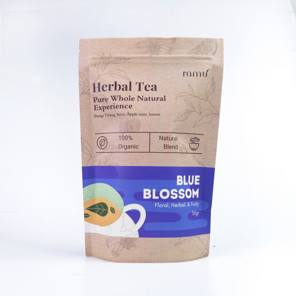 

Blue Blossom 50gr - Teh Herbal dengan Bunga Telang, Serai, Lemon & Mint - Ramu Indonesia