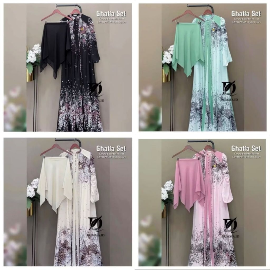 Ghaffa Set Hijab Baju Syar'i set Hijab Gamis Syar'i Set Hijab Gamis Dress Fashion Muslim