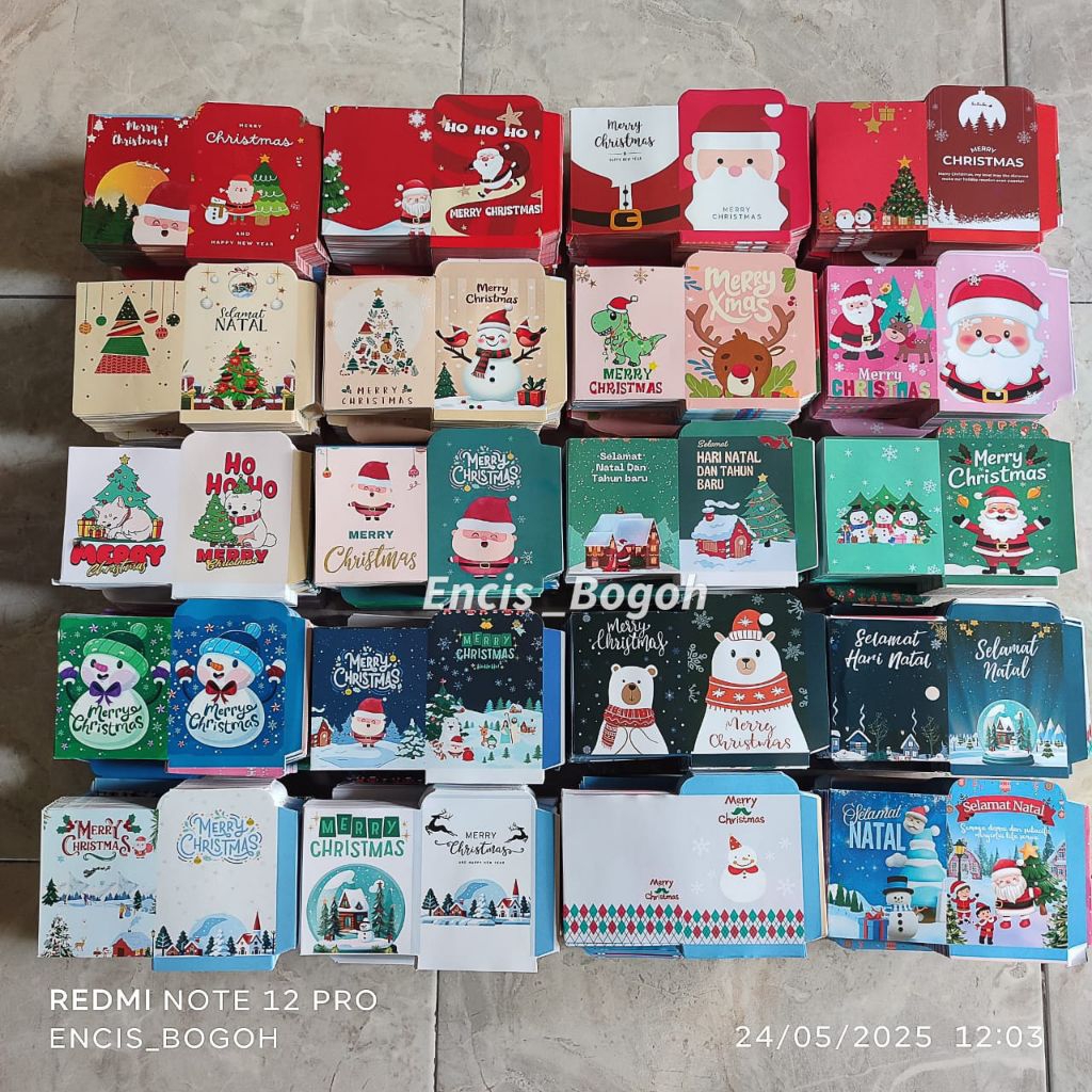 

[Lembaran] 1000 lembar amplop natal UK medium free plastik