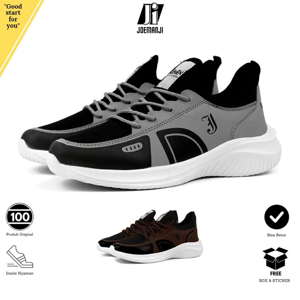 Sepatu Pria Wanita Sneakers Casual Keren Branded Original 100% Spatu Running Cowok Cewek Style Kece