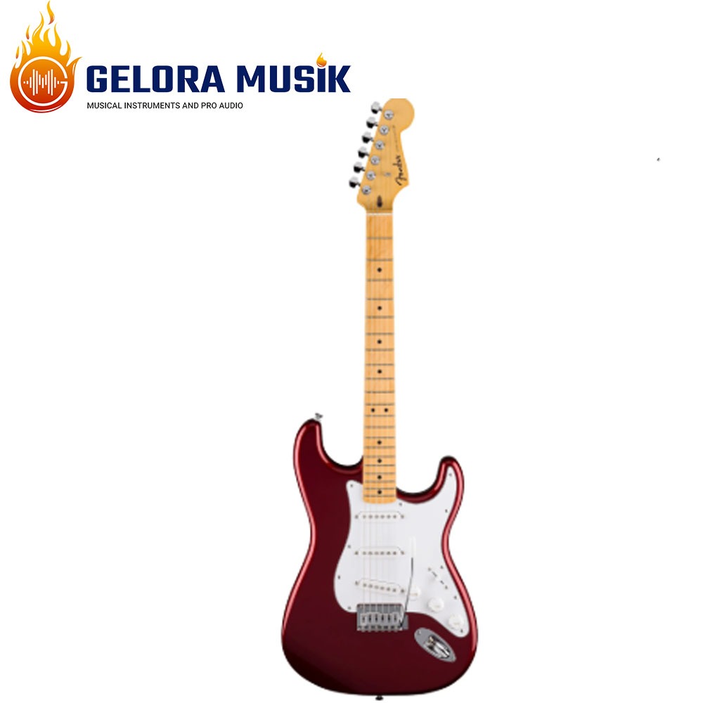 Gitar Elektrik Fender Standard Stratocaster w/White Pickguard, Maple FB, Candy Cola