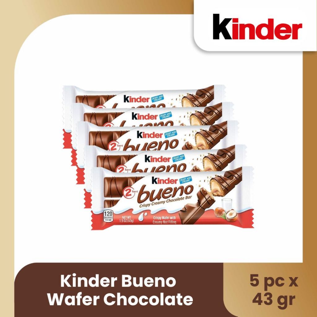 

NO_MORE Kinder Bueno Wafer Chocolate 43gr - 5pcs