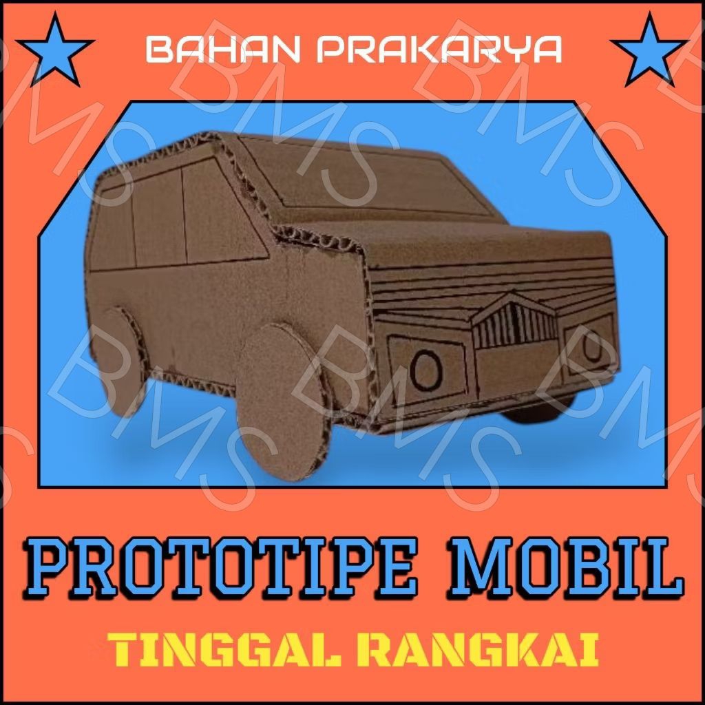 

Bahan Prakarya Siswa Sekolah, Prototip Miniatur Pola Mobil dari Kardus Tinggal Rangkai