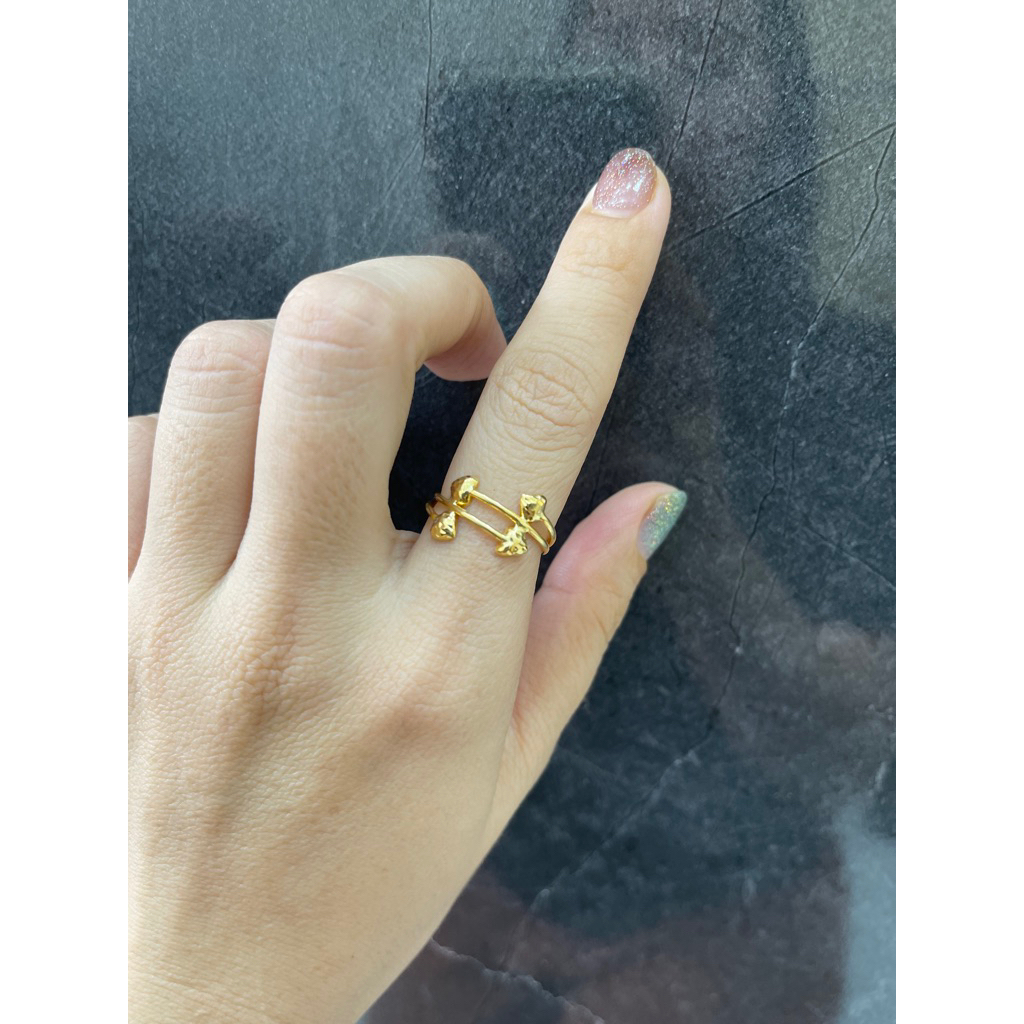 cincin model love dobel emas asli kadar 875