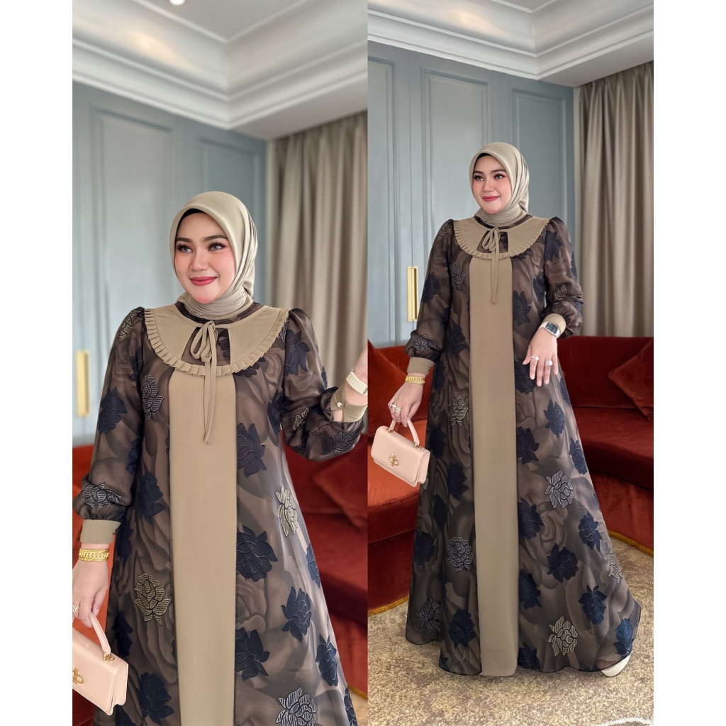 SEKAR DRESS BAHAN MOTIF BRASO MIX POLOS CERUTY BABYDOLL FULL PURING