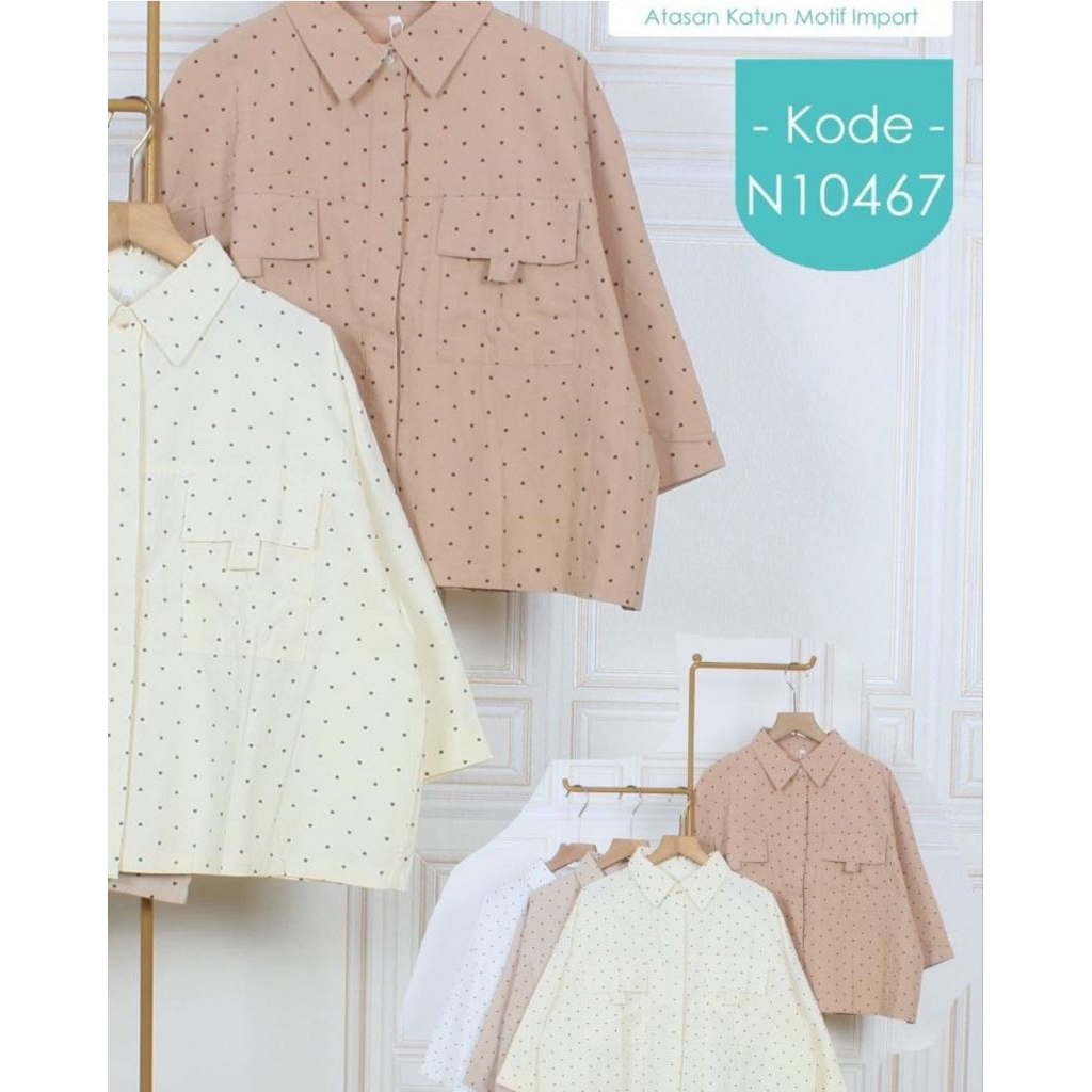 Atasan Kemeja Crop Polkadot | Nathaniah 10467