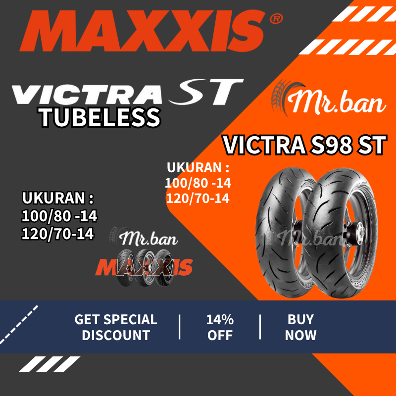 PAKET BAN MOTOR HONDA PCX 150 RING 14 MAXXIS VICTRA TUBLES 100/80 120/70 TUBELESS