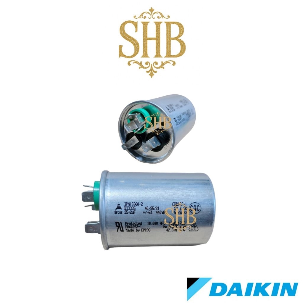 Kapasitor AC original DAIKIN 25+2 uf 440 VAC EPCOS - Capasitor original epcos 25+2uf 440vac - Capasi