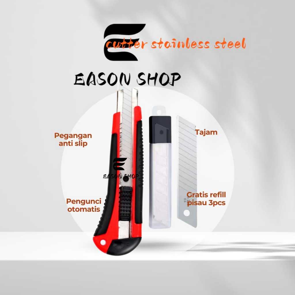 

PROMO Cutter Besar Bonus Refill Super Tajam Tahan Banting/cutter stainless steel