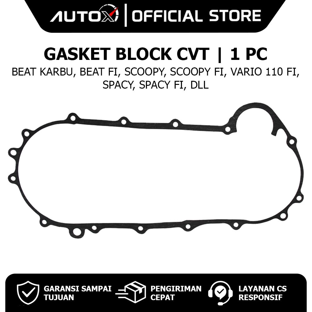 Gasket Block CVT Honda Beat Karbu FI Awal & Scoopy Carbu F1 eSP & Spacy Lama Old & Vario 110 Paking 