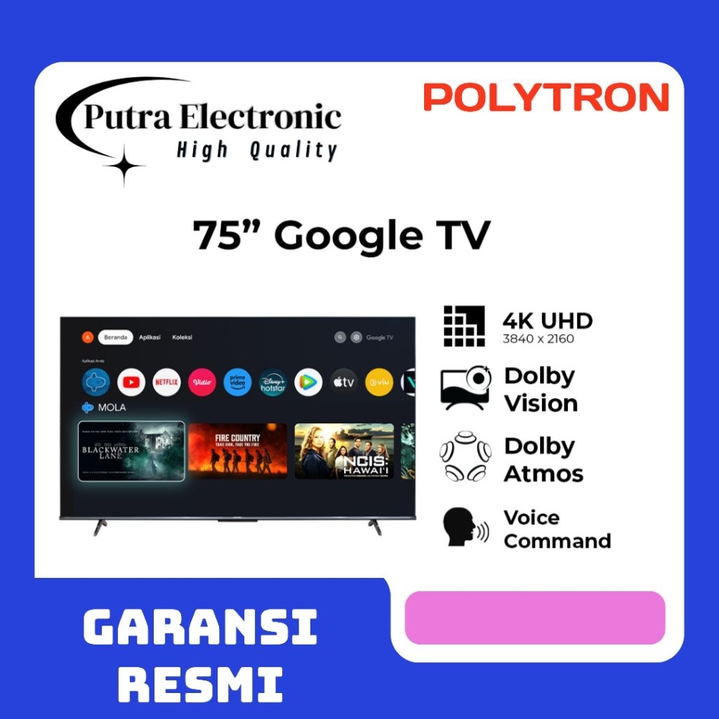 POLYTRON 75UG5959 4K GOOGLE TV 75 INCH
