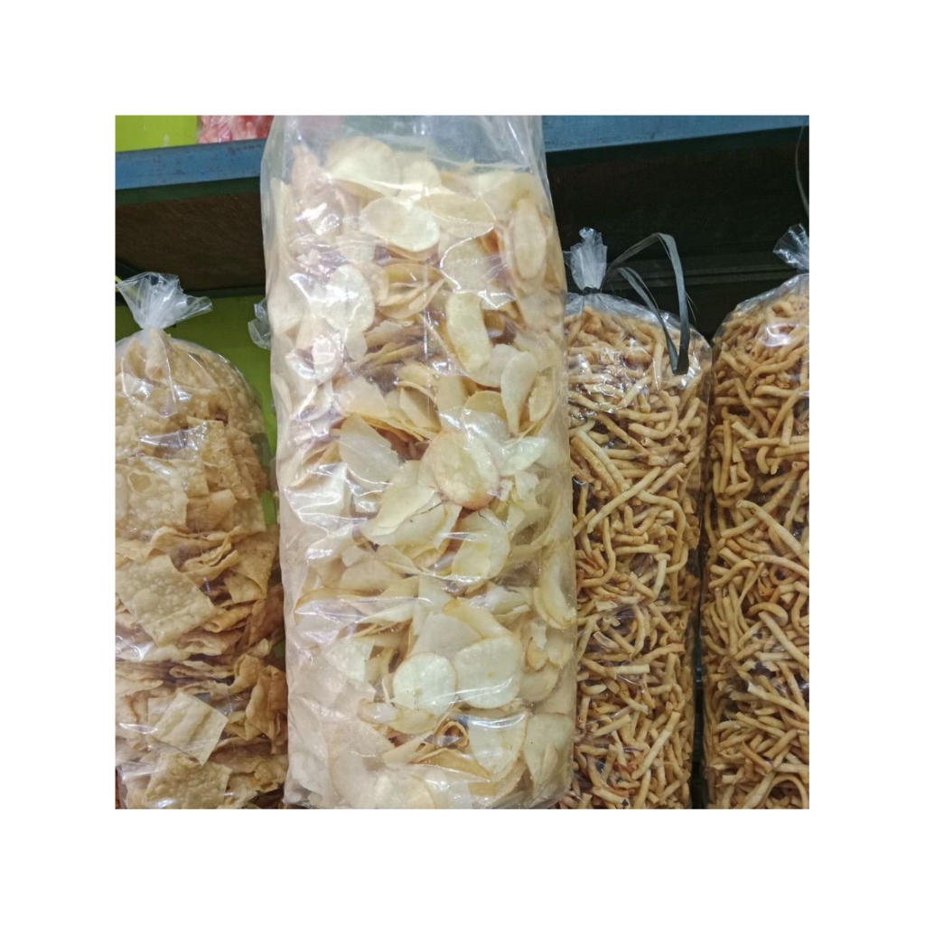 

Kripik Singkong Gurih Asin Renyah Viral 1KG Jajanan Oleh Oleh, Cemilan Enak