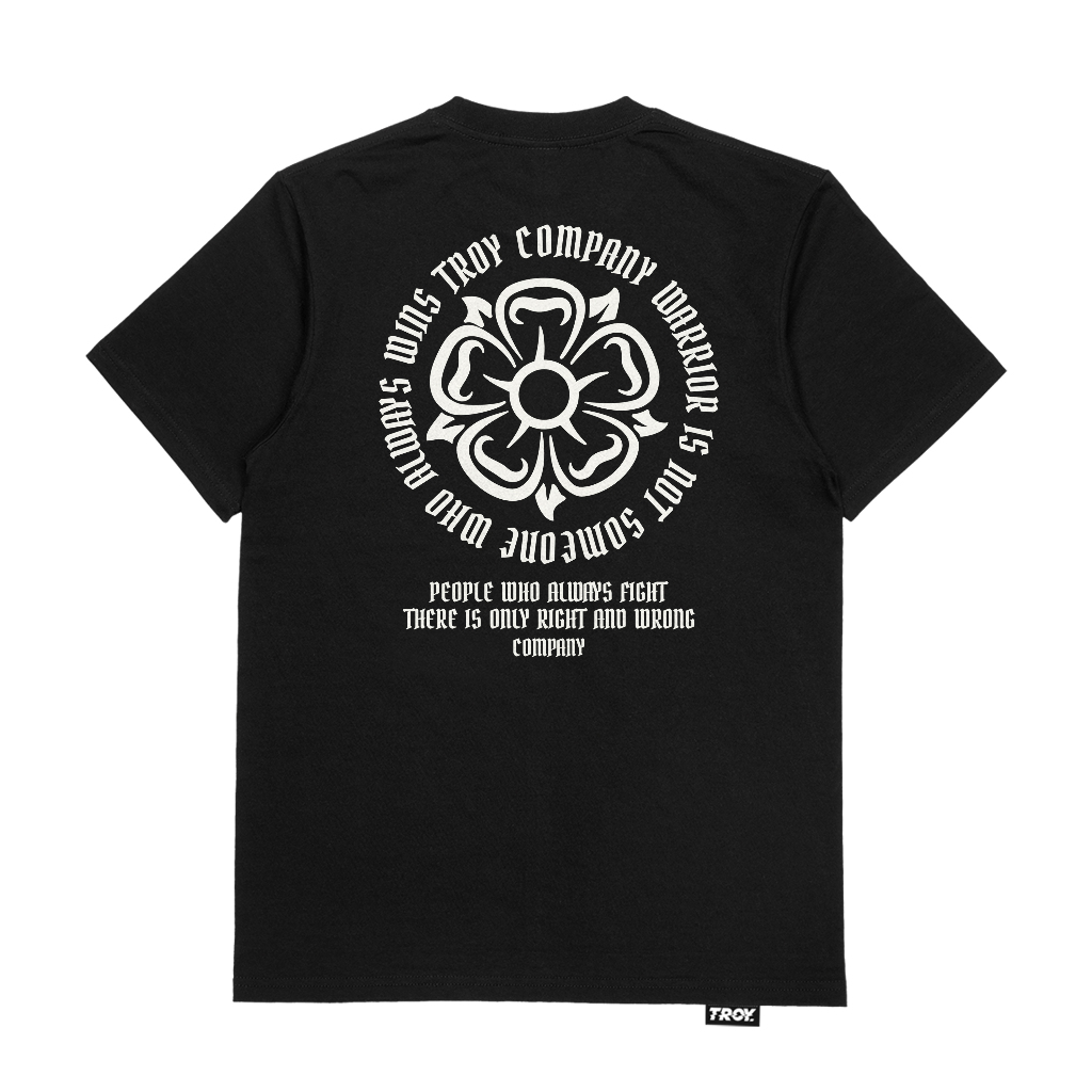 Troy Company Tshirt Black Right And Wrong - Kaos Lengan Pendek Kaos Hitam MTD 3146