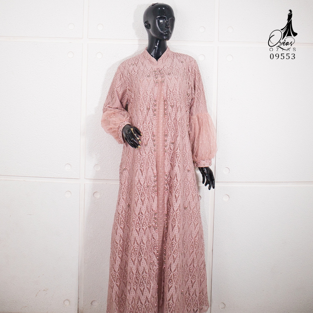 GAMIS OZIAS BROKAT CORNELI 09553 LD 105 | Gamis Pesta Wisuda | Gamis Mewah