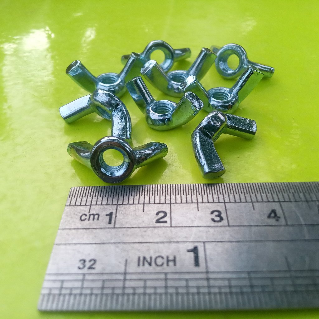 MUR KUPING GALVANIS  M4 PUTIH / WING NUT  M4 GALVANIS / WING NUT GALVANIZ  M4 / MUR KUPU KUPU  M4 PU