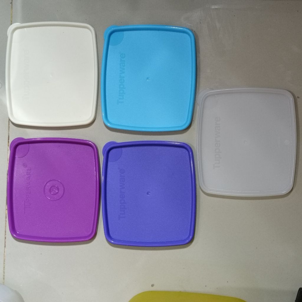 Original Seal Tutup Square round model lama Tutup toples Square round Tupperware model jadul UK 11,5