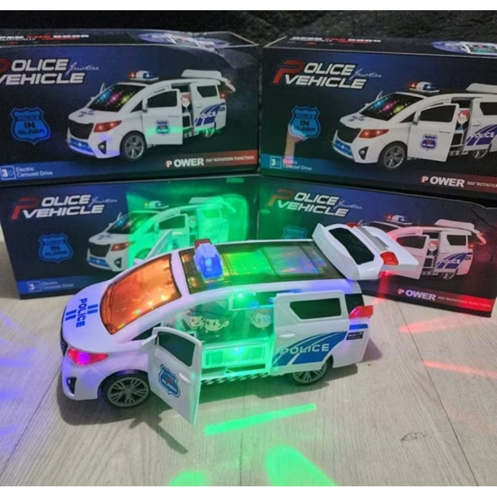 Mainan Mobil Ambulan Polisi Alphard Musik Dan Lampu Besar Bisa Berputar