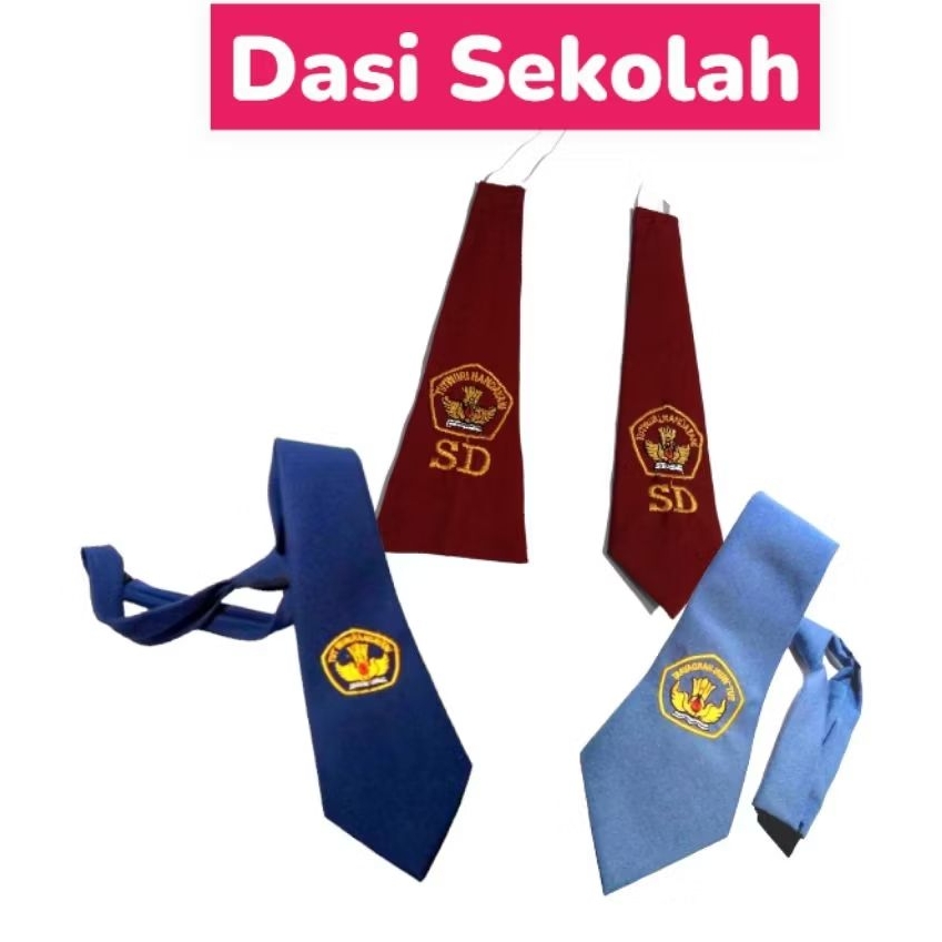 Dasi SD MI SMP MTS SMA SMK Laki Laki Perempuan Dasi Seragam Sekolah SD SMP MTS SMA SMK