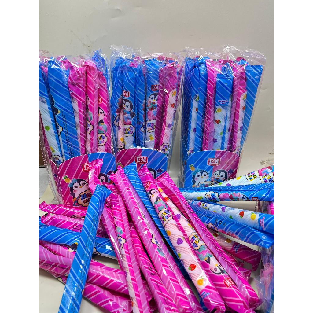 

DSM Marshmallow kepang 1 pak isi 30 pcs rasa stroberi lunak viral lembut BPOM RI HALAL Candy Food Snacks Gummy Permen