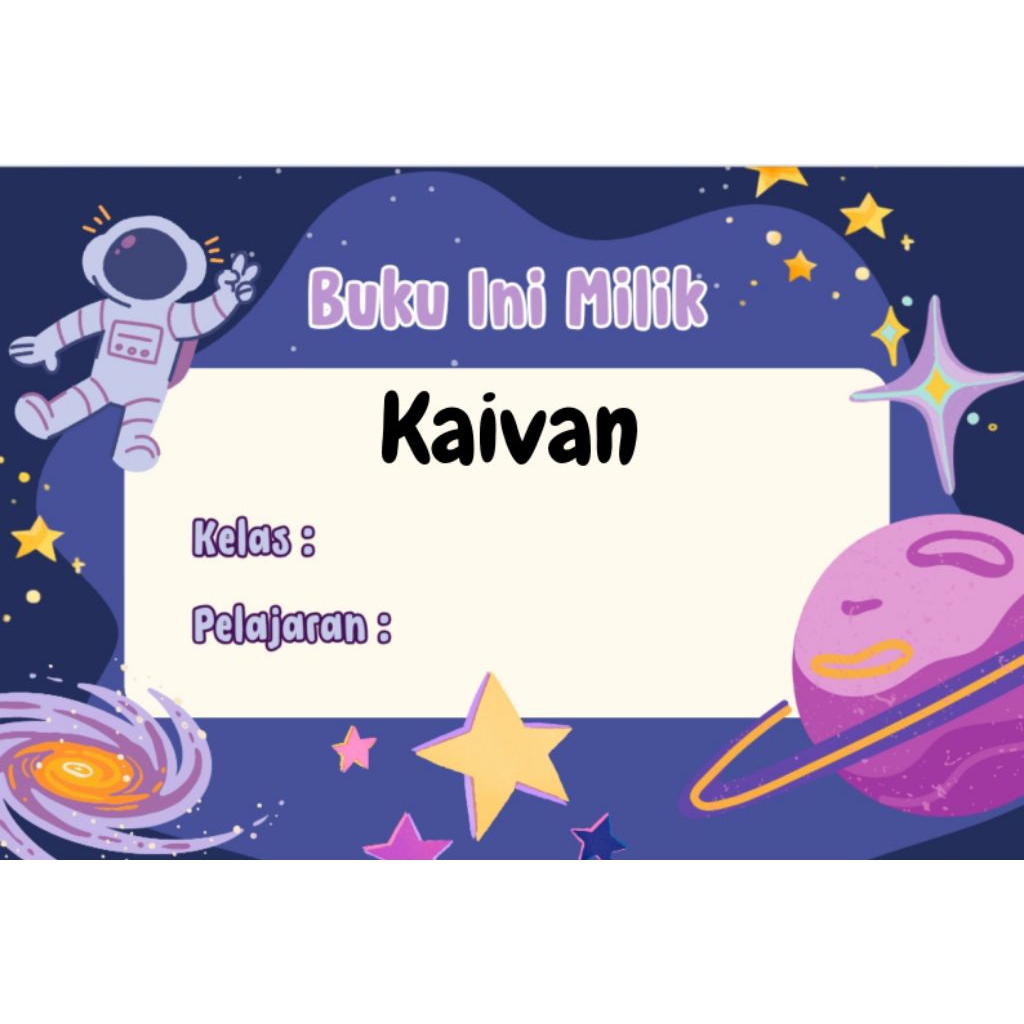

(ISI 50 PCS) SUDAH ADA LEM STICKER LABEL BUKU SEKOLAH CUSTOM NAMA & FOTO MOTIF ASTRONOT