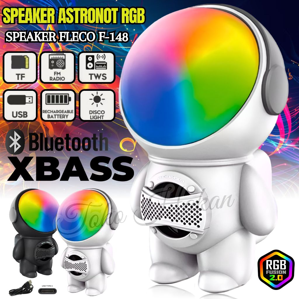 TERMURAH~Speaker Bluetooth Fleco F-148 Extra Bass Bluetooth-TWS-Radio FM-USB-TF | Speaker Aktif Subw