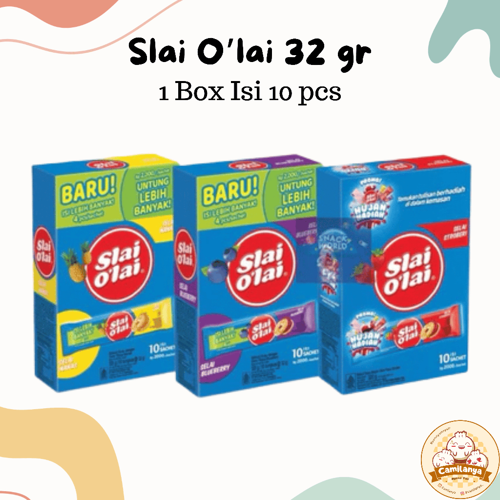 

Slai O'lai Nanas Strawberry Blueberry 32 gr 1 Box Isi 10 pcs