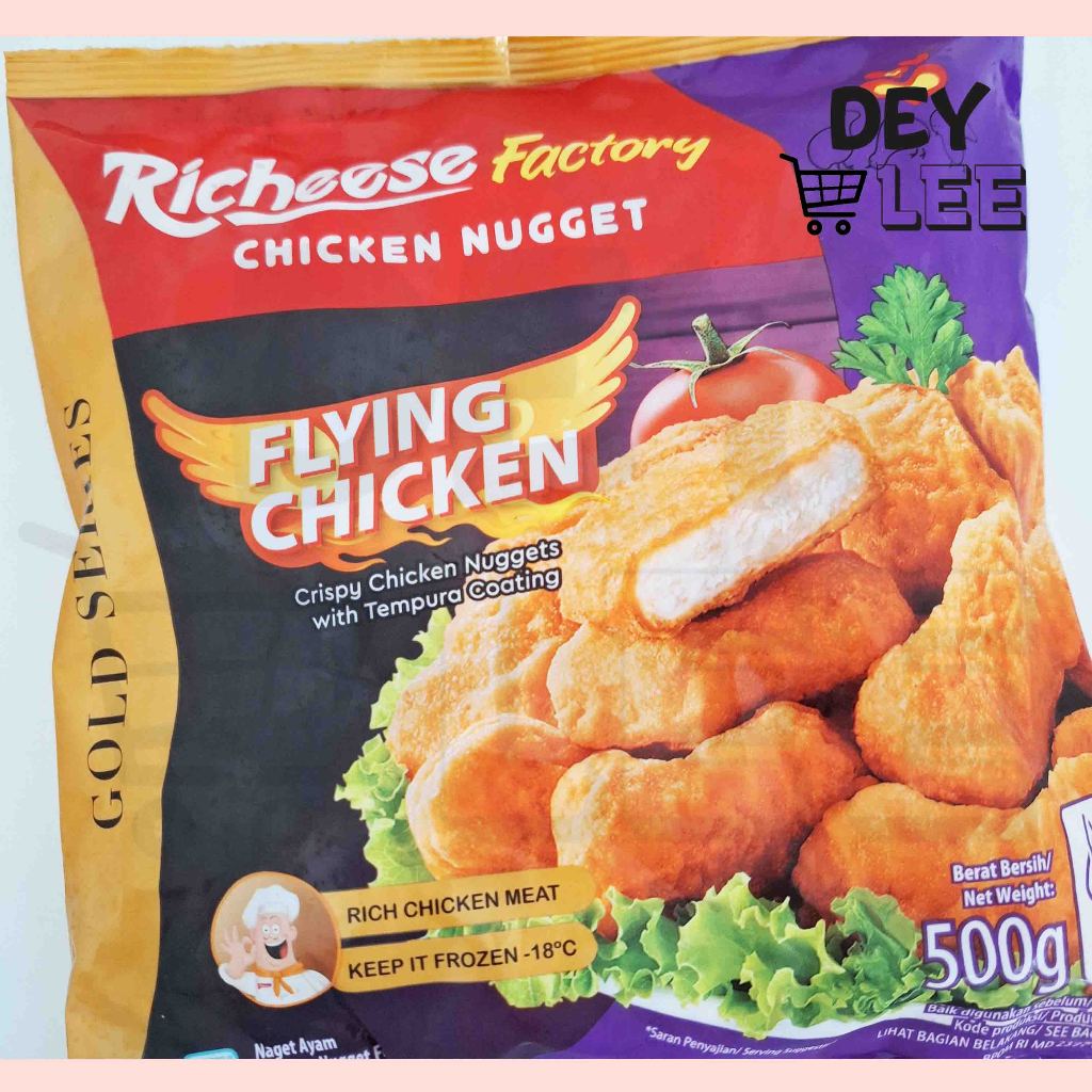 

RICHEESE FACTORY Chicken Nugget FLYING CHICKEN Tempura Coating 500gr Frozen Halal Bandung