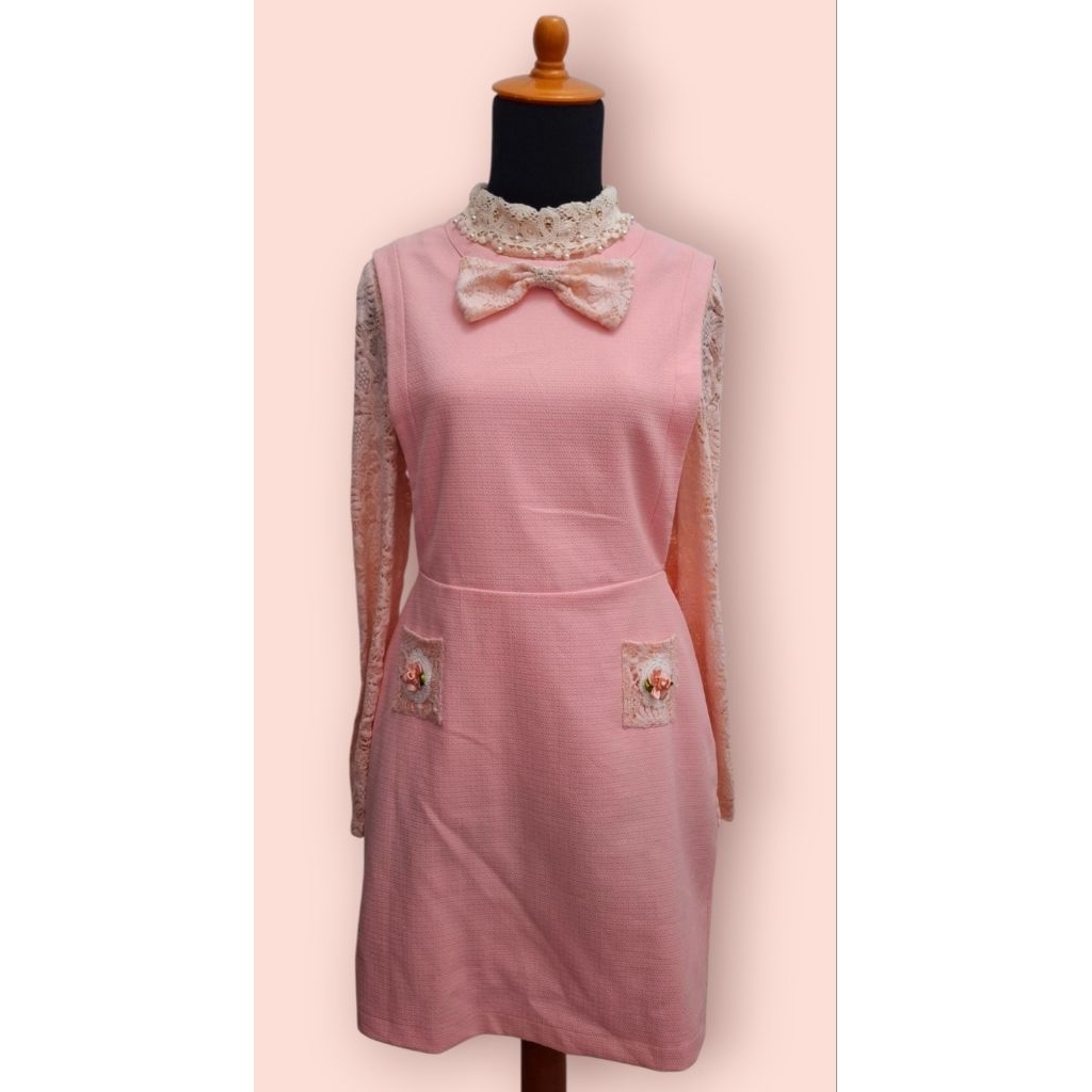 Set Overall Kawaii Lolita Pink Dress Brand From Axes Femme Ori 100%