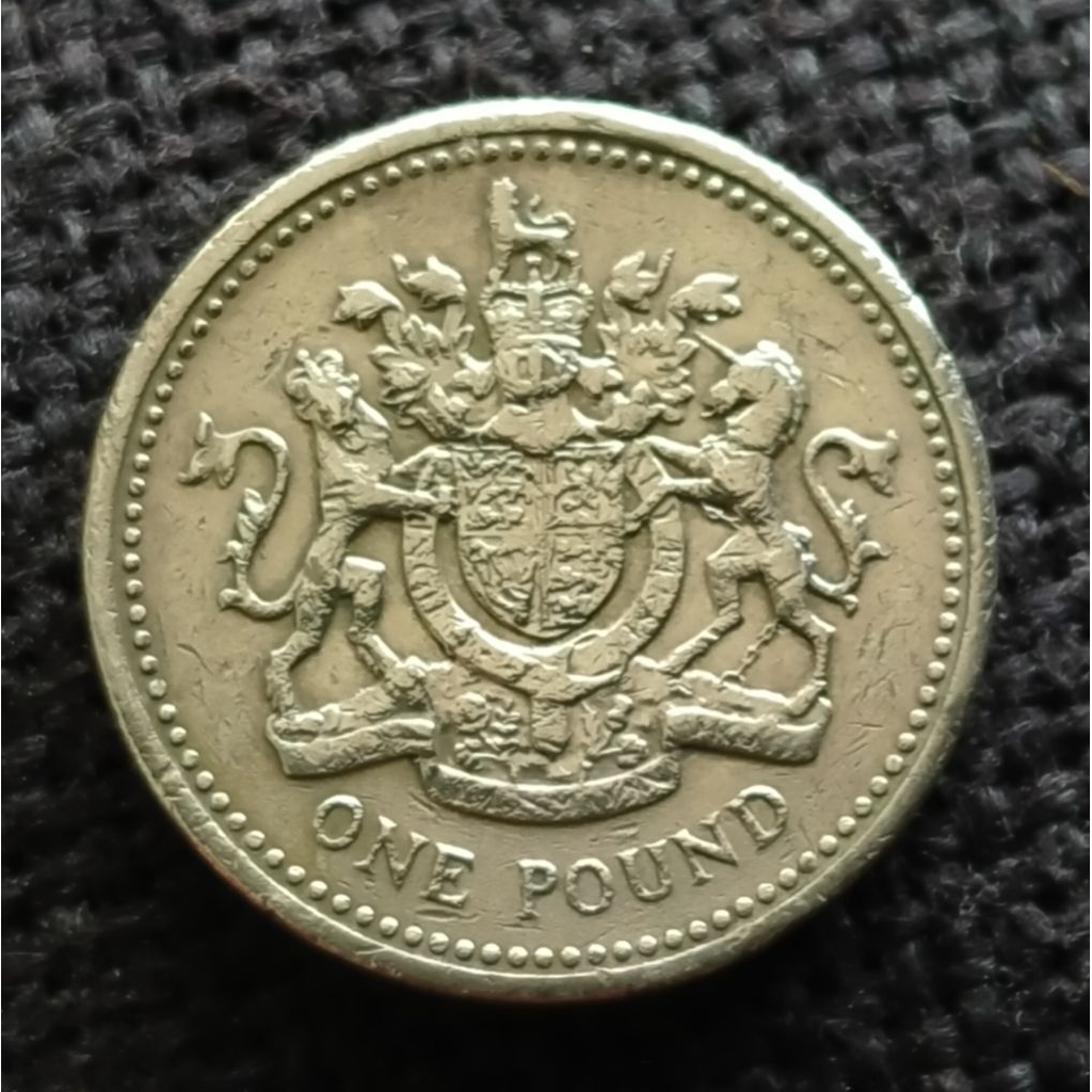Koin Kuno Inggris 1 Pound tahun 1983-1993 Commemorative seri lambang heraldik