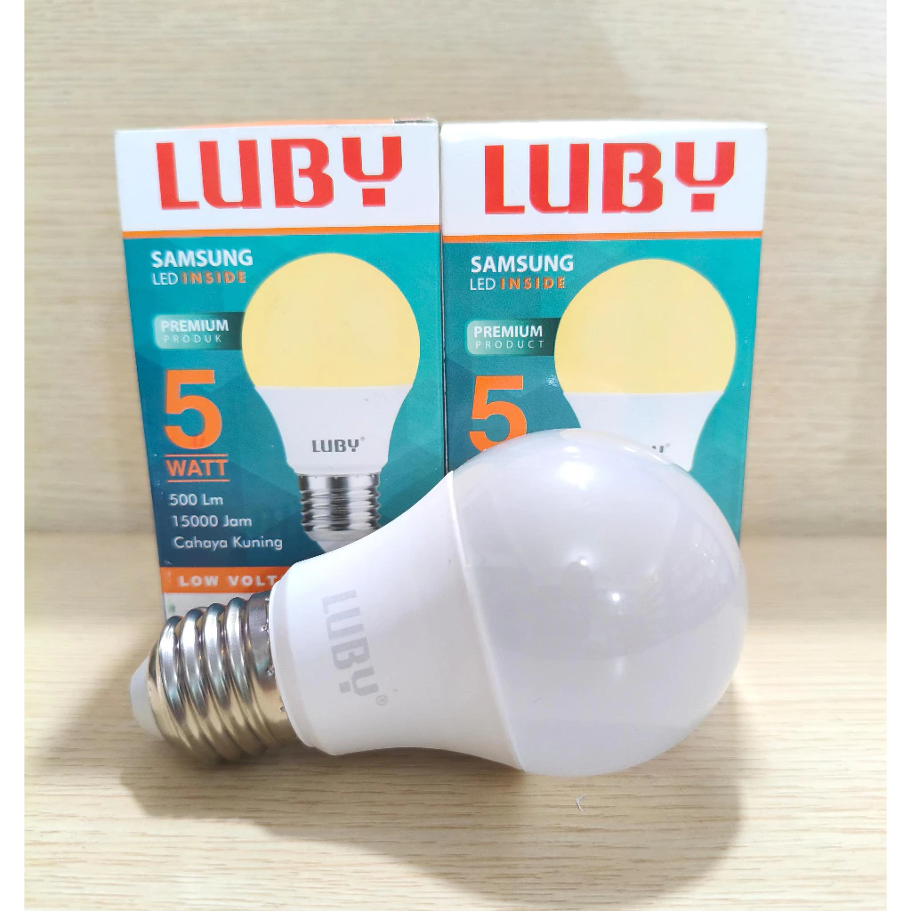 Lampu LED Cahaya Kuning 5 Watt Luby Classic 5W Warm White Lampu Bohlam 5 watt
