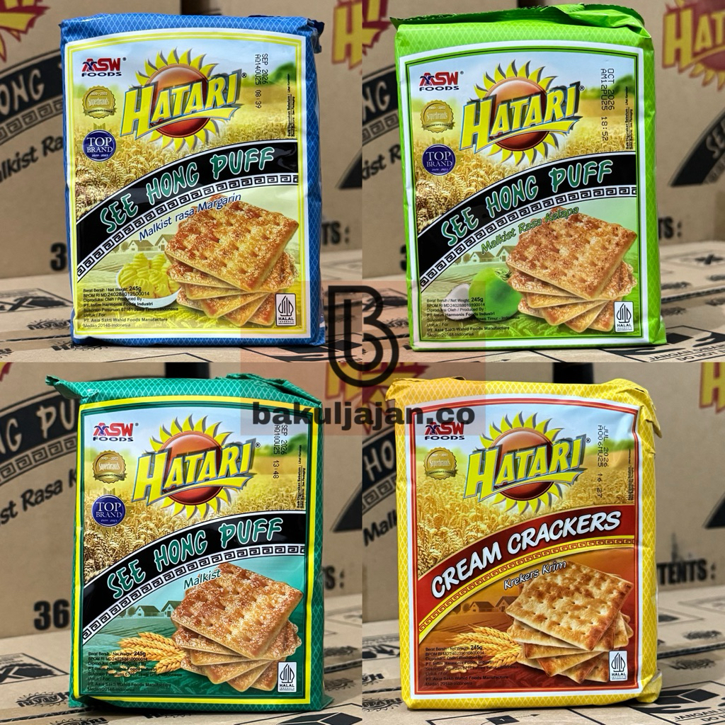 

Hatari See Hong Puff Malkist (4 Varian Rasa) Rasa Kelapa, Original, Margarin dan Cream Crackers Termurah