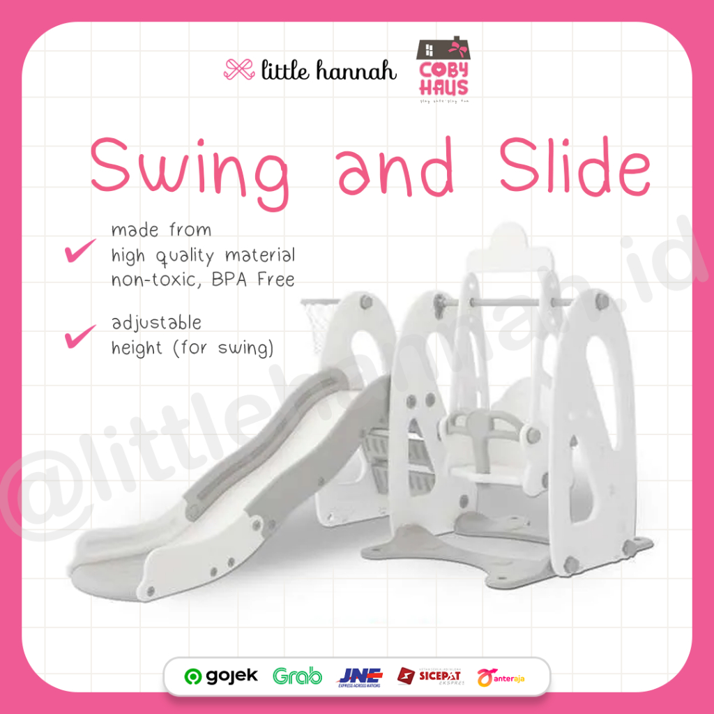 CobyHaus Slide and Swing Mainan Ayunan dan Perosotan Mainan Anak Mainan Ayunan Indoor Outdoor