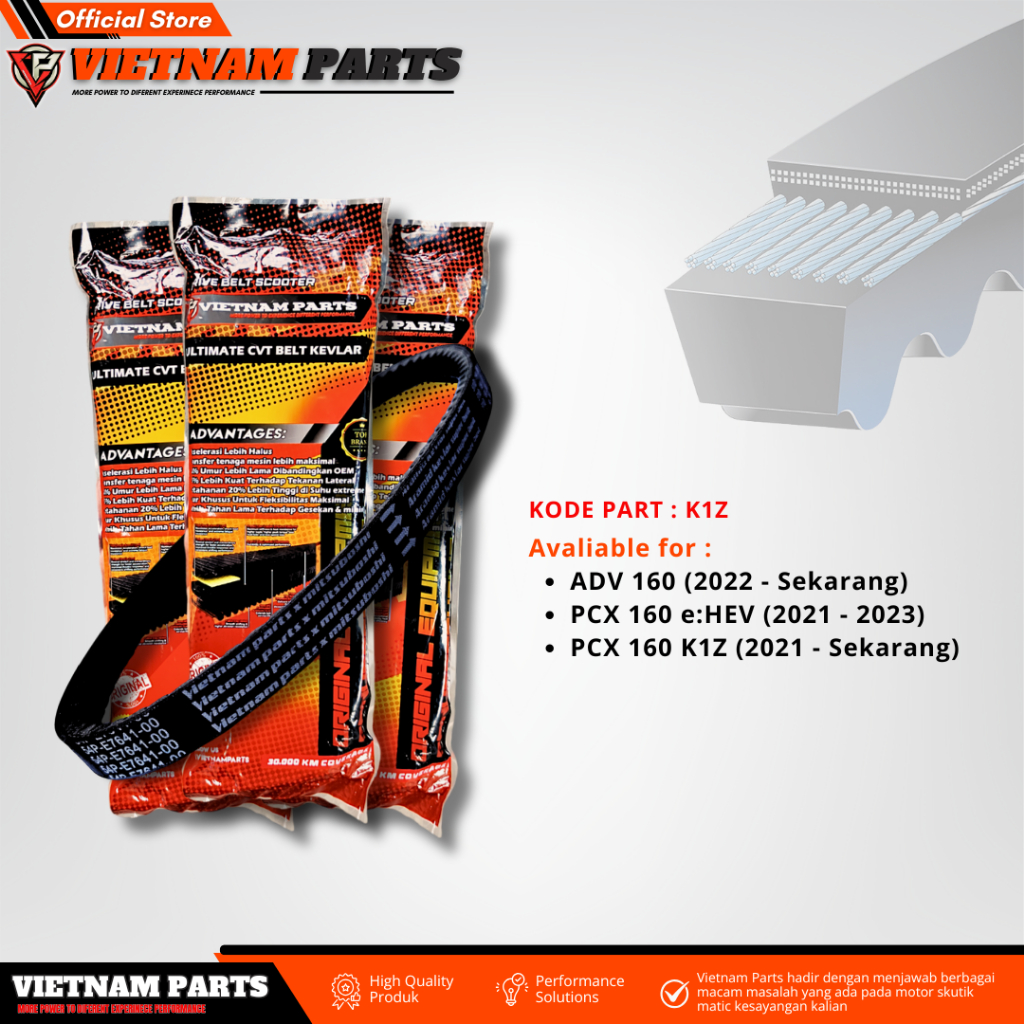 V-BELT STYLO 160 PCX 160 VARIO 160 ADV 160 HONDA V-BELT HONDA K1Z VARIO 160/PCX 160/ADV 160/STYLO