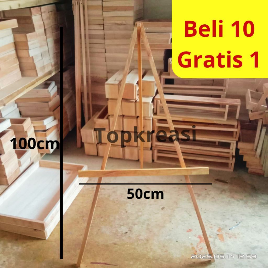 

Standing Poto Kayu Tinggi 100cm/Tripod Stand Foto Wooden Frame Easel