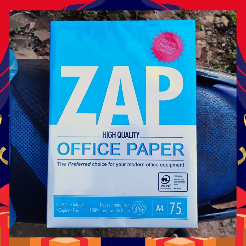 

GROSIR Kertas HVS A4 75 gsm Isi 500 Lembar 1 RIM Kotak Merk ZAP April Group