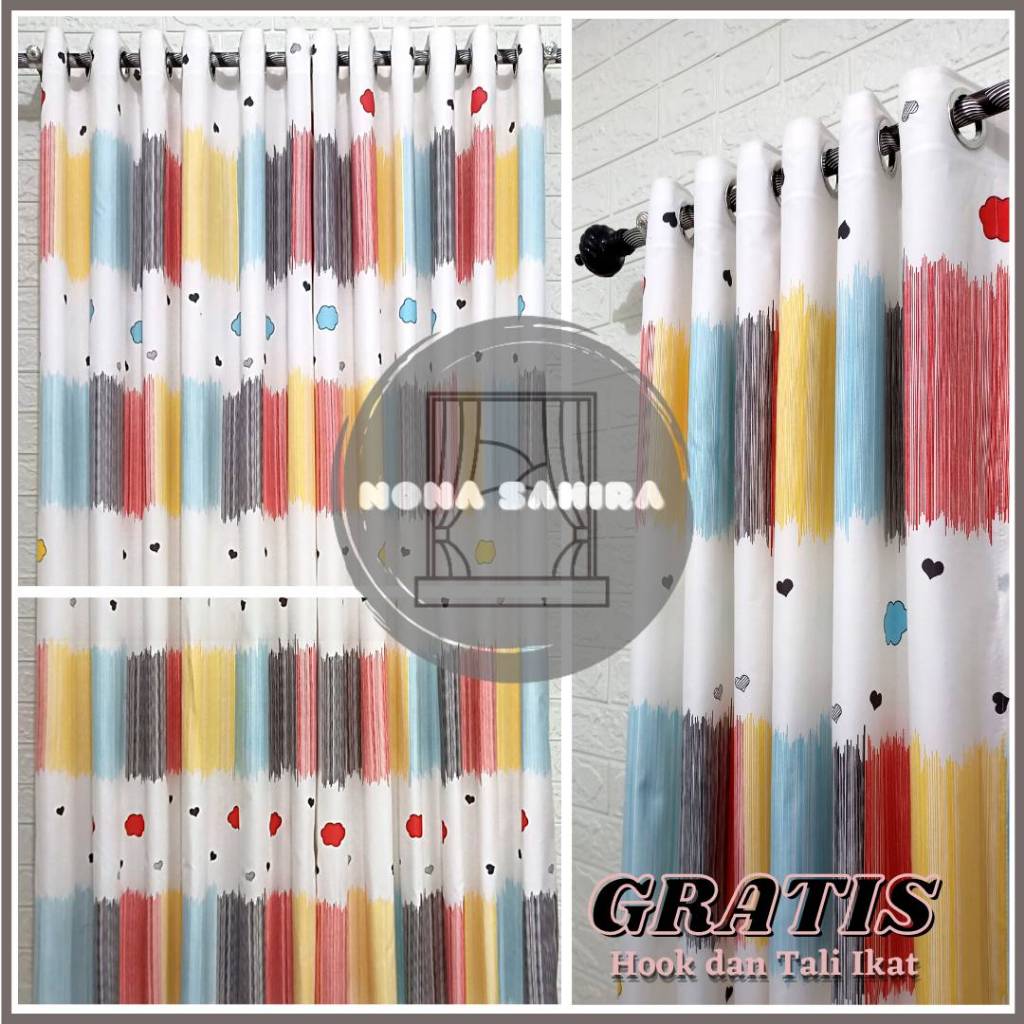 (Ardabilly Decor) Gorden 12 Ring Minimalis Jendela Pintu Hordeng Besi Batang Rollet dijual Terpisah