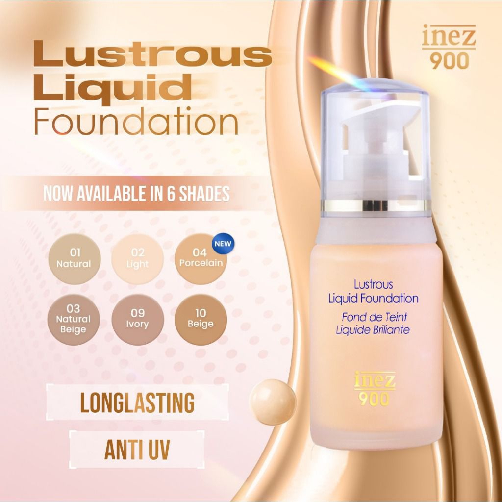 INEZ 900 LUSTROUS LIQUID FOUNDATION ALAS BEDAK BEDAK BASAH