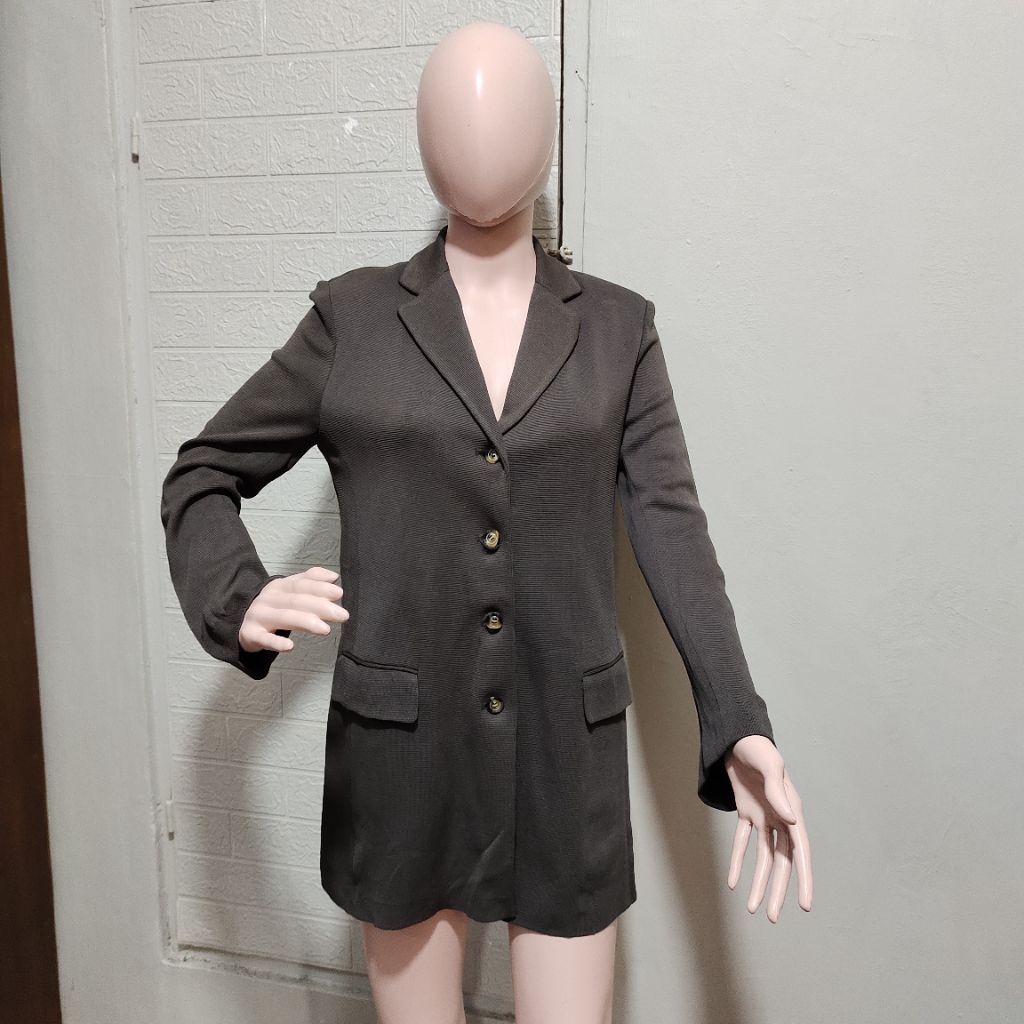 THEE TRICO long blazer panjang blazer cokelat blazer coklat panjang long blazer brown blazer kerja b