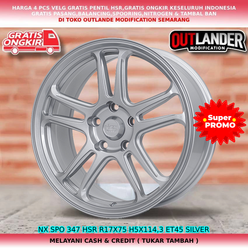 velg racing ring17 lobang5 untuk mobil Oxxy Terios Accord New Civic Biante dll hsr nx spo ring17