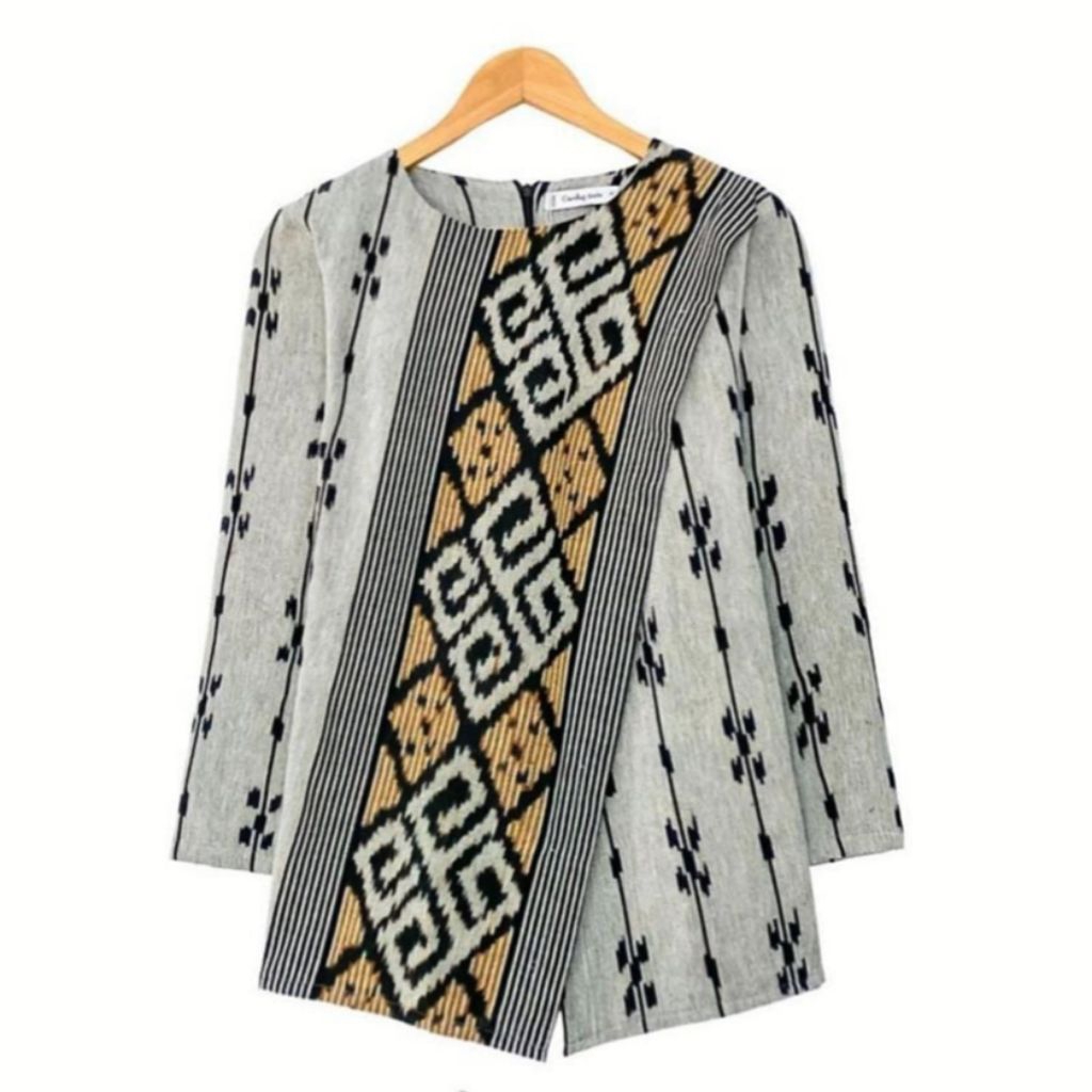 BAJU TENUN WANITA, BLUS TENUN, BLUS KERJA TENUN ETNIK