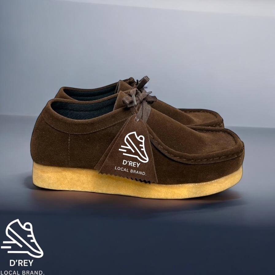 D’REY Sepatu Casual Pria Tan Chungky Wallabee Clark Kasual Pria